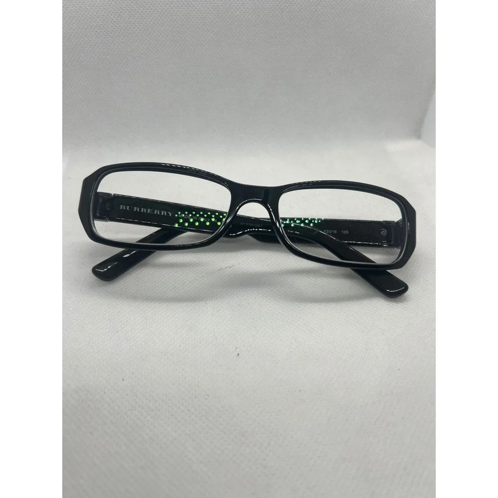 Burberry‎ B 2082 3001 Black Rectangular Eyeglasses Frames Italy 53-16-135
